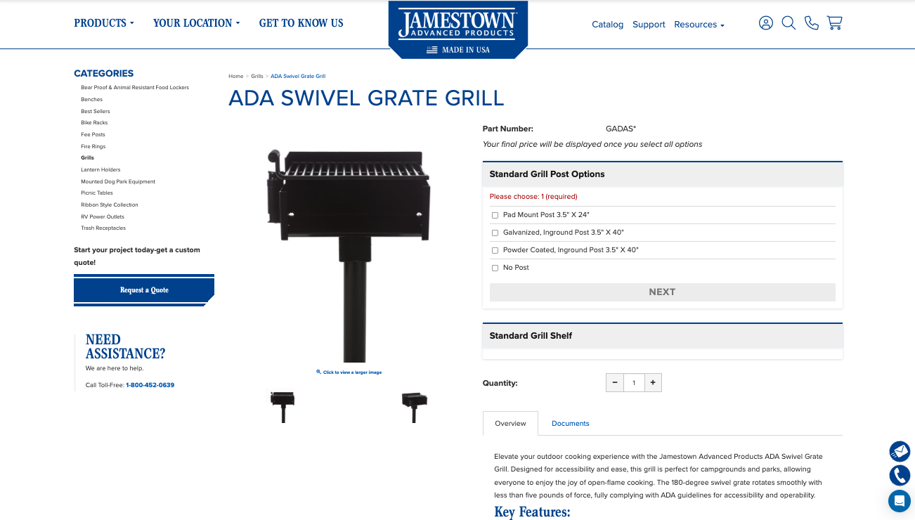 Jamestown ADA Swivel Grill